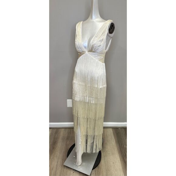 NWT Michael Costello x REVOLVE Skylar Maxi Dress in Ivory Size XXS $358 - Picture 8 of 10